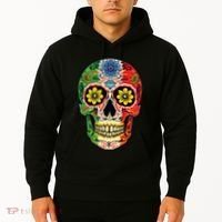 Dia De Muertos Cinco De Mayo Sugar Skull Mexican Flag Hoodie thumb 2