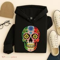 Dia De Muertos Cinco De Mayo Sugar Skull Mexican Flag Hoodie thumb 4