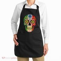 Dia De Muertos Cinco De Mayo Sugar Skull Mexican Flag Apron thumb 2