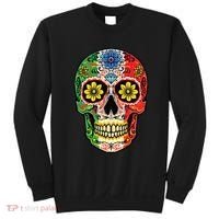 Dia De Muertos Cinco De Mayo Sugar Skull Mexican Flag Sweatshirt thumb 0
