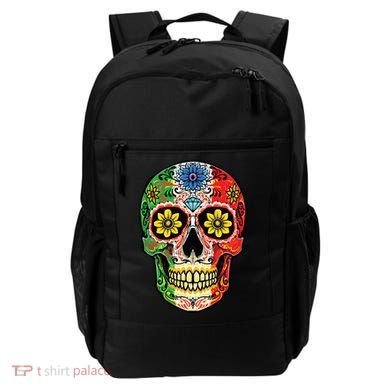 Dia De Muertos Cinco De Mayo Sugar Skull Mexican Flag Backpack