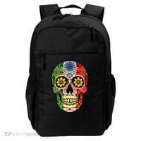 Dia De Muertos Cinco De Mayo Sugar Skull Mexican Flag Backpack thumb 0