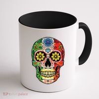 Dia De Muertos Cinco De Mayo Sugar Skull Mexican Flag Coffee Mug thumb 1