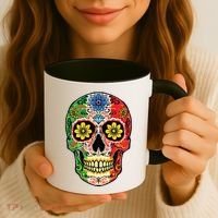 Dia De Muertos Cinco De Mayo Sugar Skull Mexican Flag Coffee Mug thumb 3