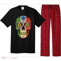 Dia De Muertos Cinco De Mayo Sugar Skull Mexican Flag Pajama Set thumb 0