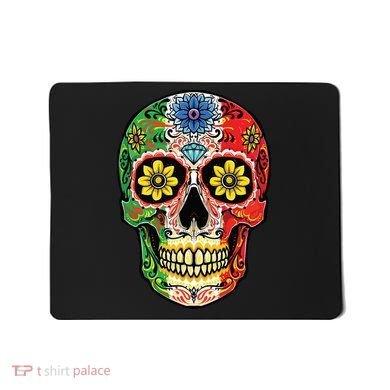 Dia De Muertos Cinco De Mayo Sugar Skull Mexican Flag Mousepad