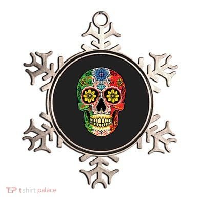 Dia De Muertos Cinco De Mayo Sugar Skull Mexican Flag Ornament