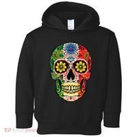 Dia De Muertos Cinco De Mayo Sugar Skull Mexican Flag Toddler Hoodie thumb 0