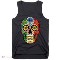 Dia De Muertos Cinco De Mayo Sugar Skull Mexican Flag Tank Top thumb 0