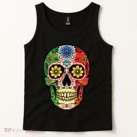 Dia De Muertos Cinco De Mayo Sugar Skull Mexican Flag Tank Top thumb 2