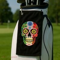 Dia De Muertos Cinco De Mayo Sugar Skull Mexican Flag Golf Towel thumb 2