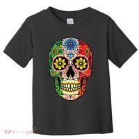Dia De Muertos Cinco De Mayo Sugar Skull Mexican Flag Toddler T-Shirt thumb 0