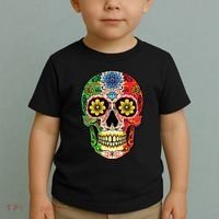 Dia De Muertos Cinco De Mayo Sugar Skull Mexican Flag Toddler T-Shirt thumb 2