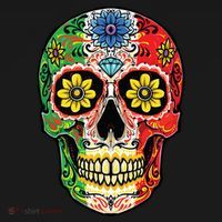 Dia De Muertos Cinco De Mayo Sugar Skull Mexican Flag Toddler T-Shirt thumb 4