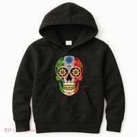 Dia De Muertos Cinco De Mayo Sugar Skull Mexican Flag Kids Hoodie thumb 0