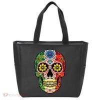 Dia De Muertos Cinco De Mayo Sugar Skull Mexican Flag Tote Bag thumb 0