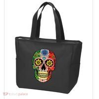 Dia De Muertos Cinco De Mayo Sugar Skull Mexican Flag Tote Bag thumb 3