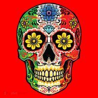 Dia De Muertos Cinco De Mayo Sugar Skull Mexican Flag Santa Hat thumb 1