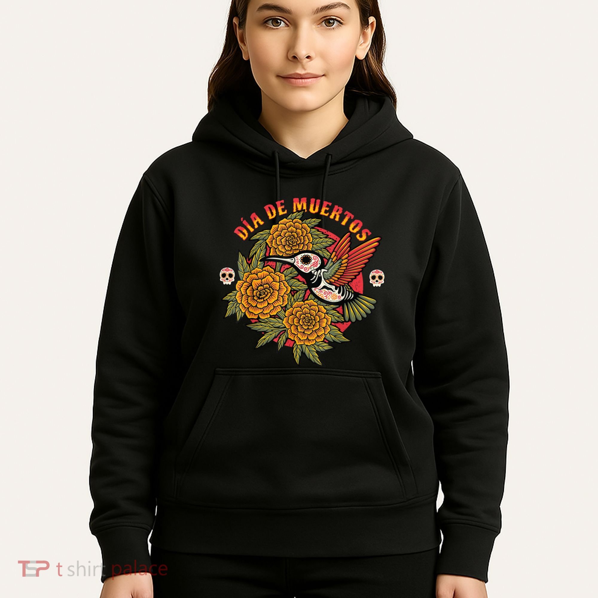 Dia De Muertos Hummingbird Hoodie