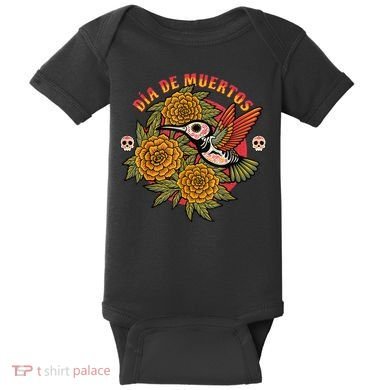 Dia De Muertos Hummingbird Baby Bodysuit