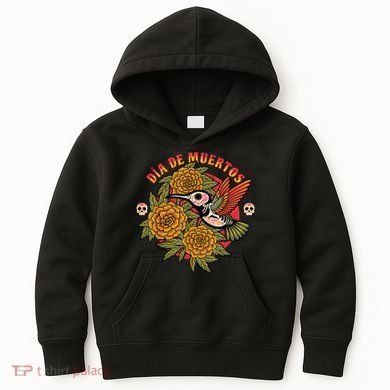 Dia De Muertos Hummingbird Kids Hoodie