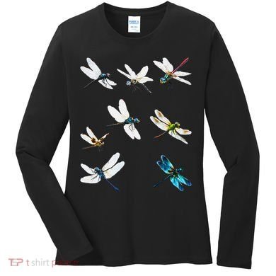 Dragonfly Dragonflies Natural Mosquito Repellent Biting Bugs Women's Long Sleeve Shirt