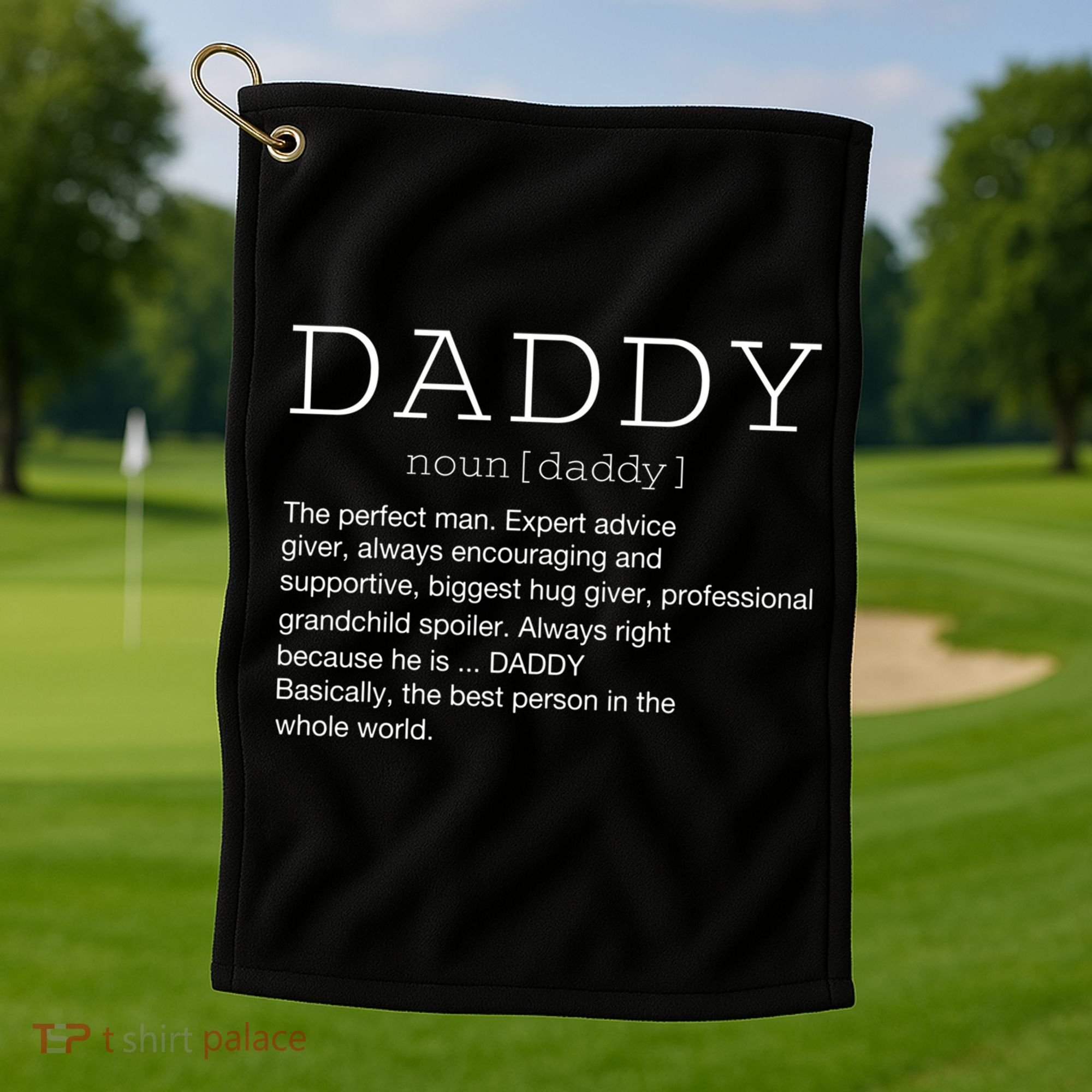 Daddy Definition Noun Grandpa Grandparents Day Funny Gift Golf Towel