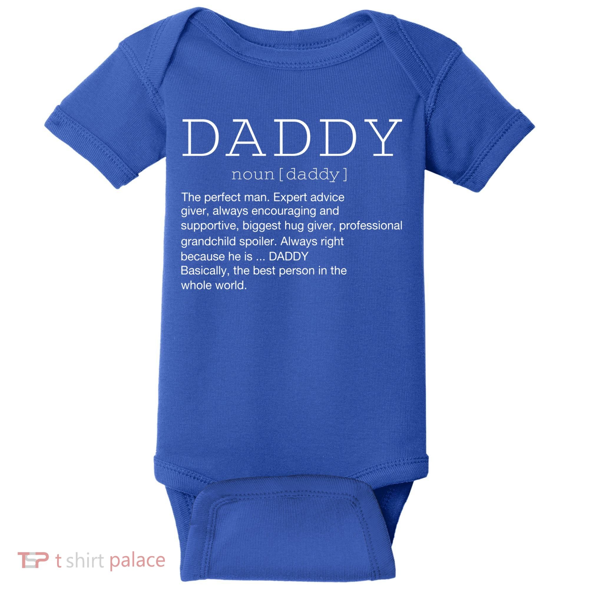 Daddy Definition Noun Grandpa Grandparents Day Funny Gift Baby Bodysuit