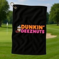 Dunkin Deez Nuts Funny Dunkin Deeznuts Coffee Lover Golf Towel thumb 1