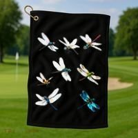 Dragonfly Dragonflies Natural Mosquito Repellent Biting Bugs Golf Towel thumb 1