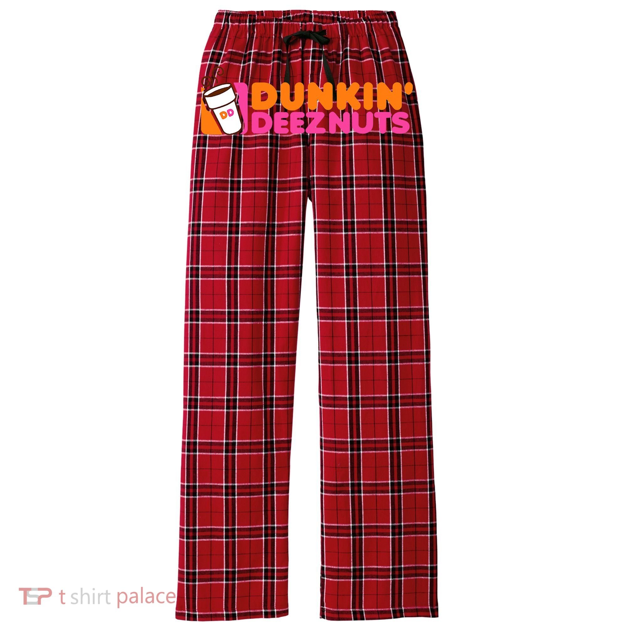 Dunkin Deez Nuts Dunkin Deeznuts Women's Flannel Plaid Pajama Pants