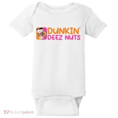 Dunkin Deez Nuts Coffee Bag Baby Bodysuit