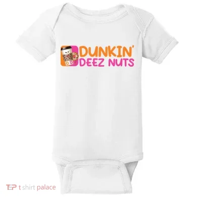 Dunkin Deez Nuts Coffee Bag Baby Bodysuit
