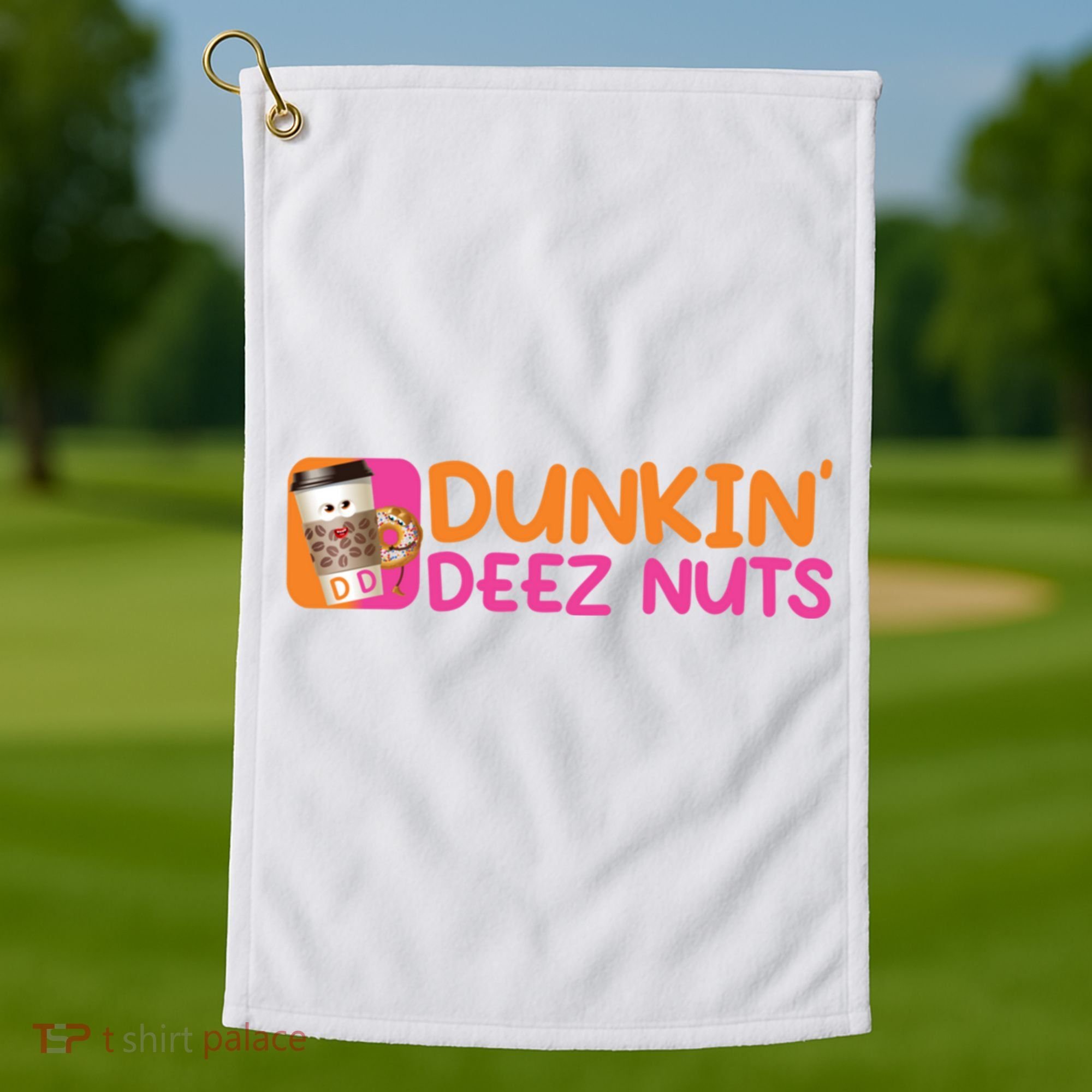 Dunkin Deez Nuts Coffee Bag Golf Towel