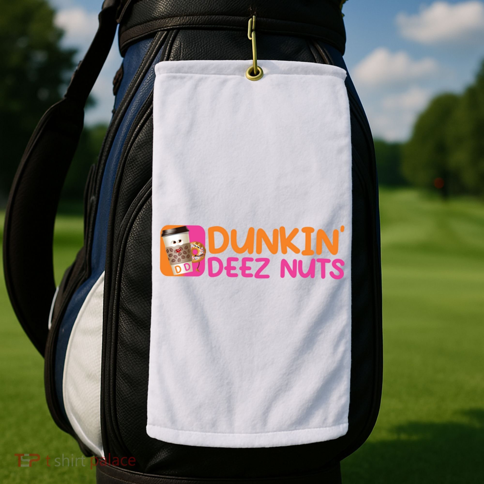 Dunkin Deez Nuts Coffee Bag Golf Towel