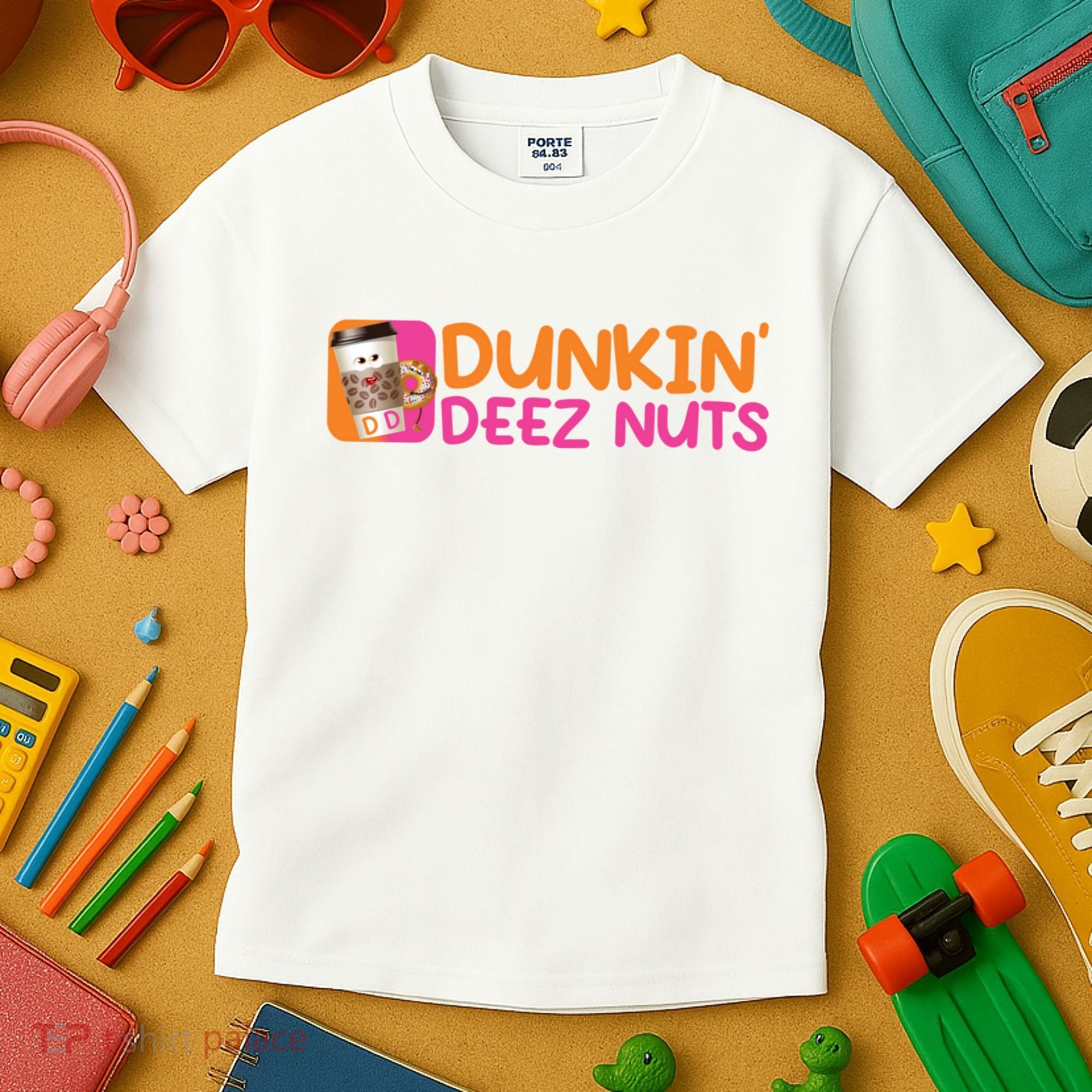 Dunkin Deez Nuts Coffee Bag Kids T-Shirt