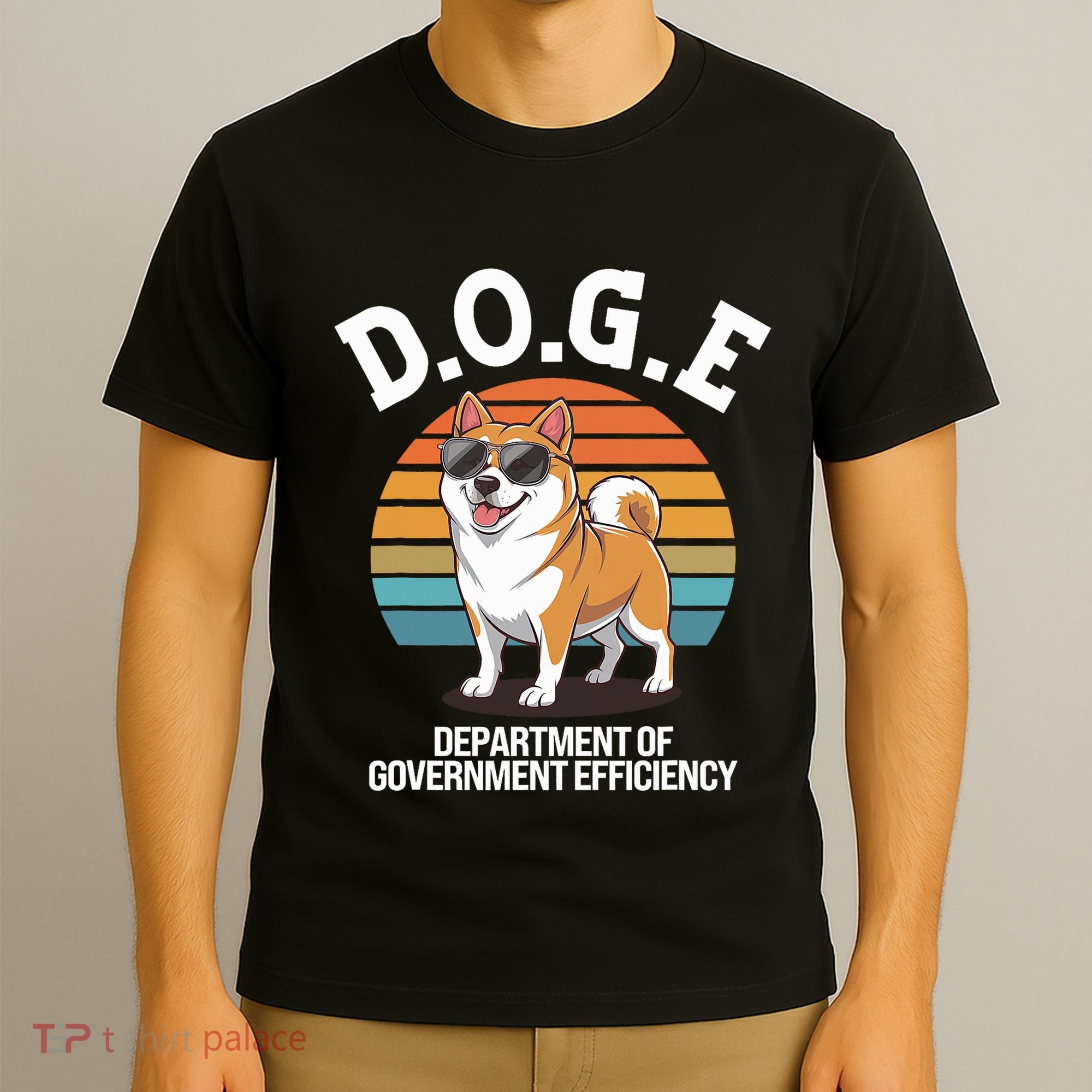 Doge Department Of Government Efficiency Cute Shiba Inu Dog T-Shirt