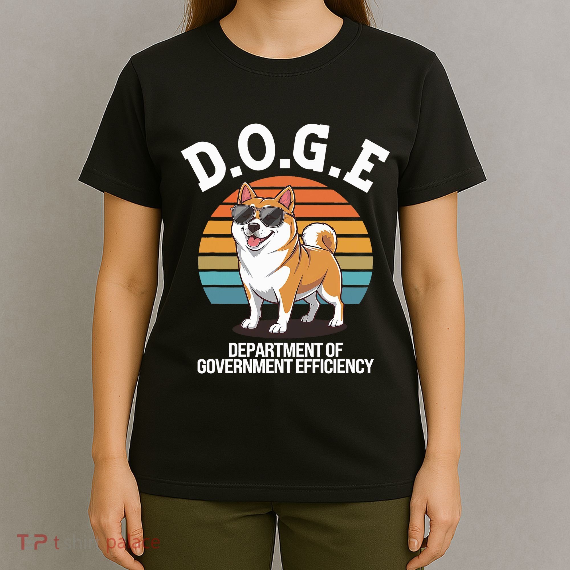 Doge Department Of Government Efficiency Cute Shiba Inu Dog T-Shirt