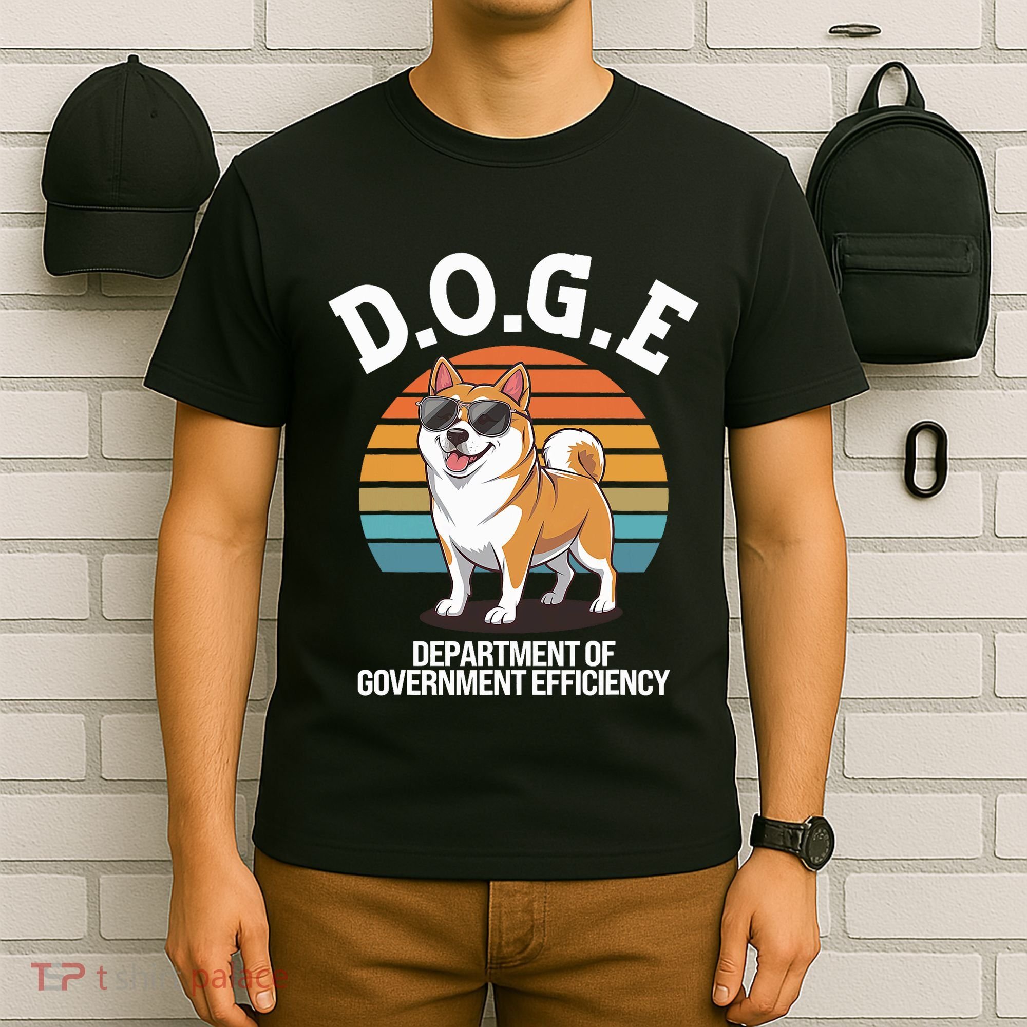 Doge Department Of Government Efficiency Cute Shiba Inu Dog T-Shirt