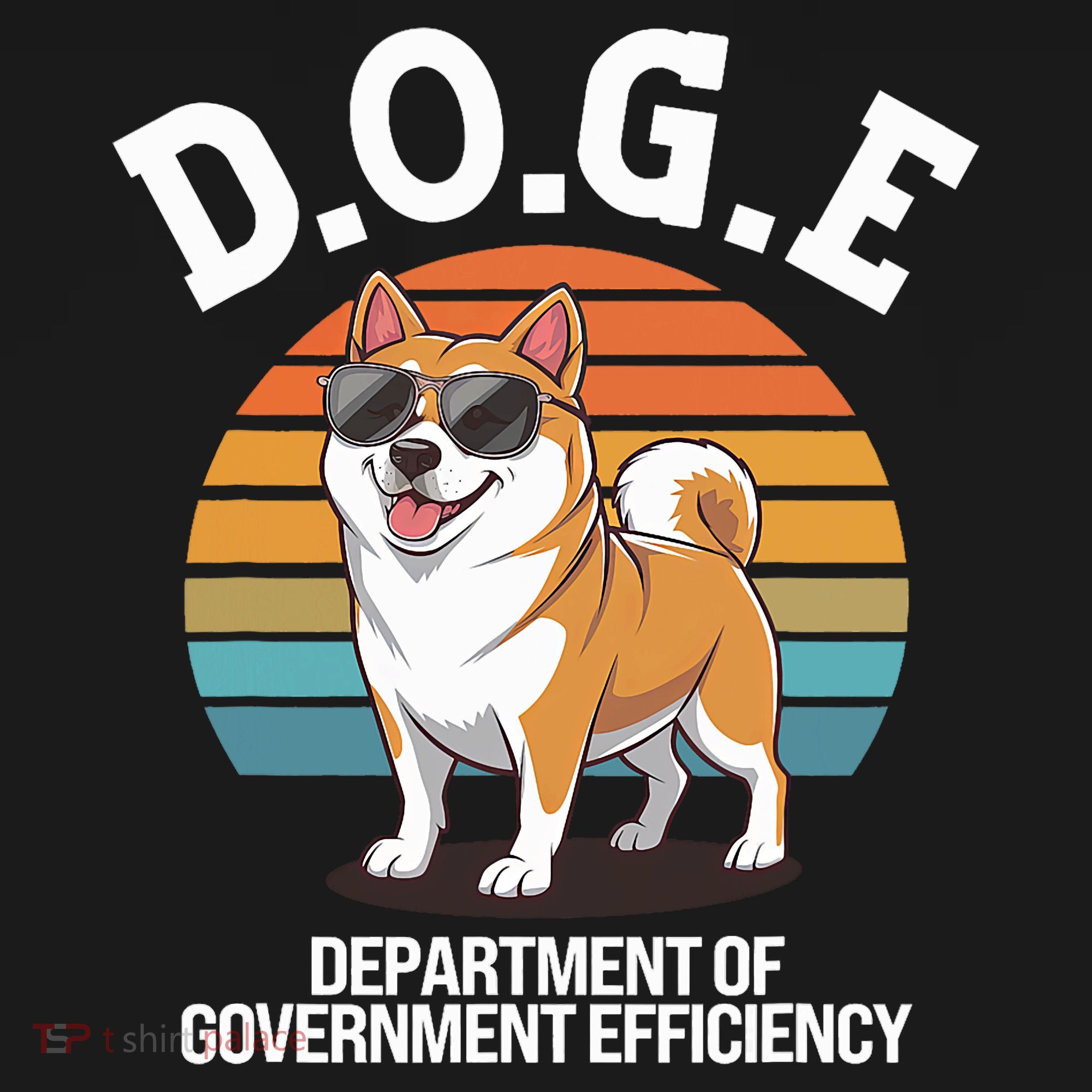 Doge Department Of Government Efficiency Cute Shiba Inu Dog T-Shirt