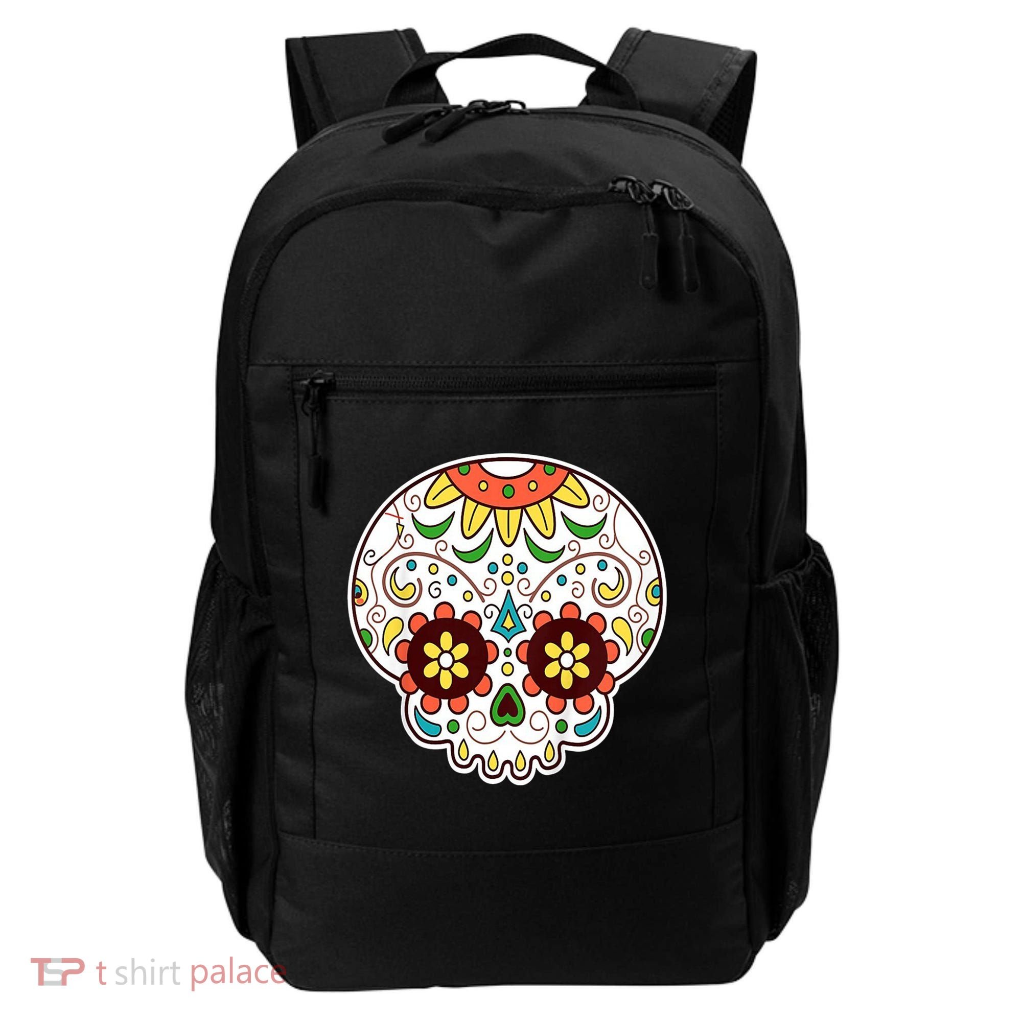 DOD Day Of The Dead Sugar Floral Skull Head Backpack