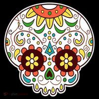 DOD Day Of The Dead Sugar Floral Skull Head Coffee Mug thumb 5