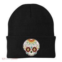 DOD Day Of The Dead Sugar Floral Skull Head Beanie thumb 0