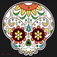 DOD Day Of The Dead Sugar Floral Skull Head Women's Hoodie thumb 2