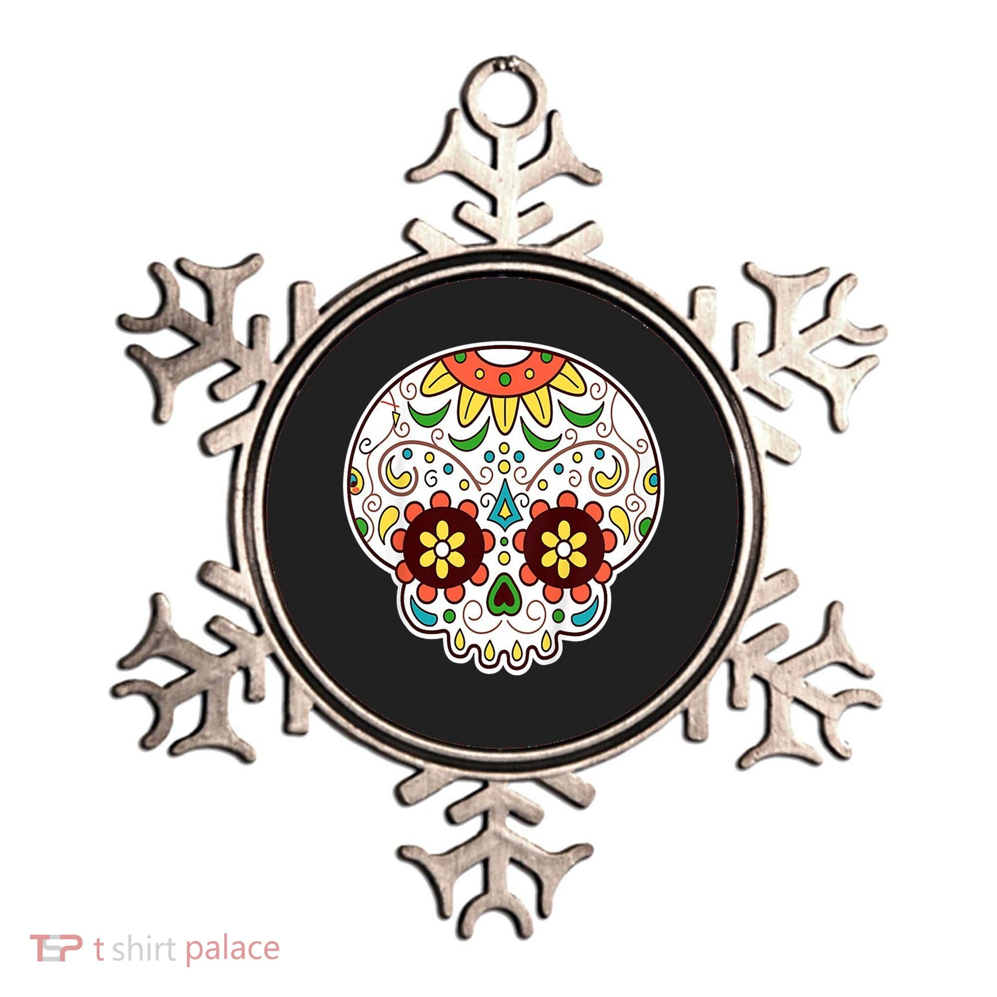 DOD Day Of The Dead Sugar Floral Skull Head Ornament