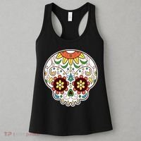 DOD Day Of The Dead Sugar Floral Skull Head Women's Tank Top thumb 3