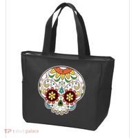 DOD Day Of The Dead Sugar Floral Skull Head Tote Bag thumb 3
