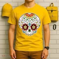 DOD Day Of The Dead Sugar Floral Skull Head T-Shirt thumb 6