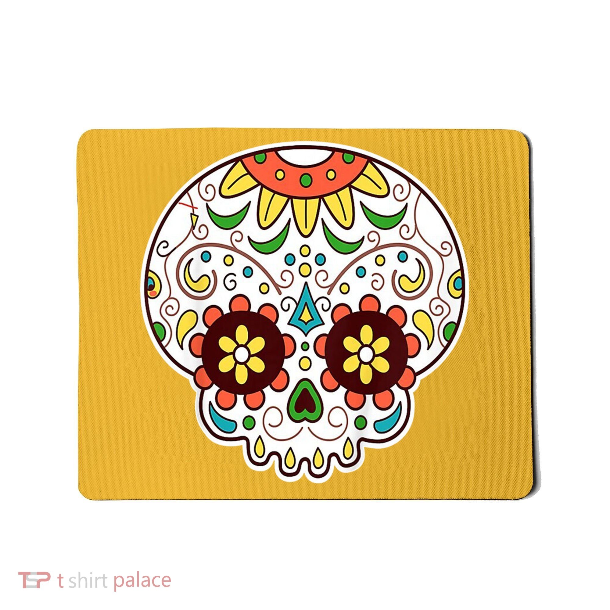 DOD Day Of The Dead Sugar Floral Skull Head Mousepad
