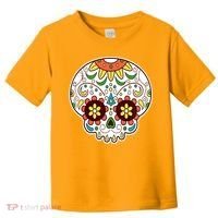 DOD Day Of The Dead Sugar Floral Skull Head Toddler T-Shirt thumb 0